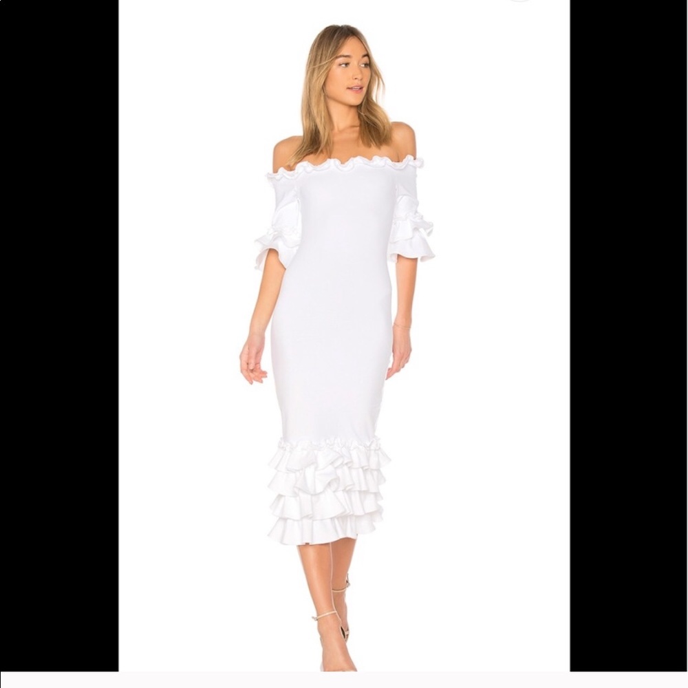 Donna Mizani Pishi midi ruffle dress Size L